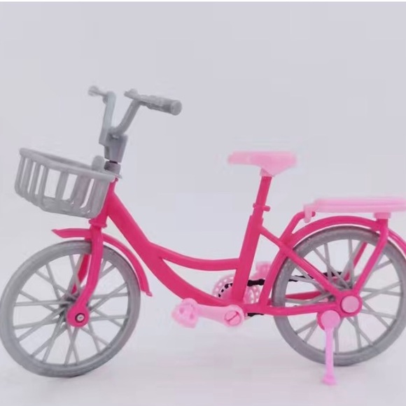 Pink Bicycle with Basket - for Critters, little dolls and Barbie. - Picture 5 of 12